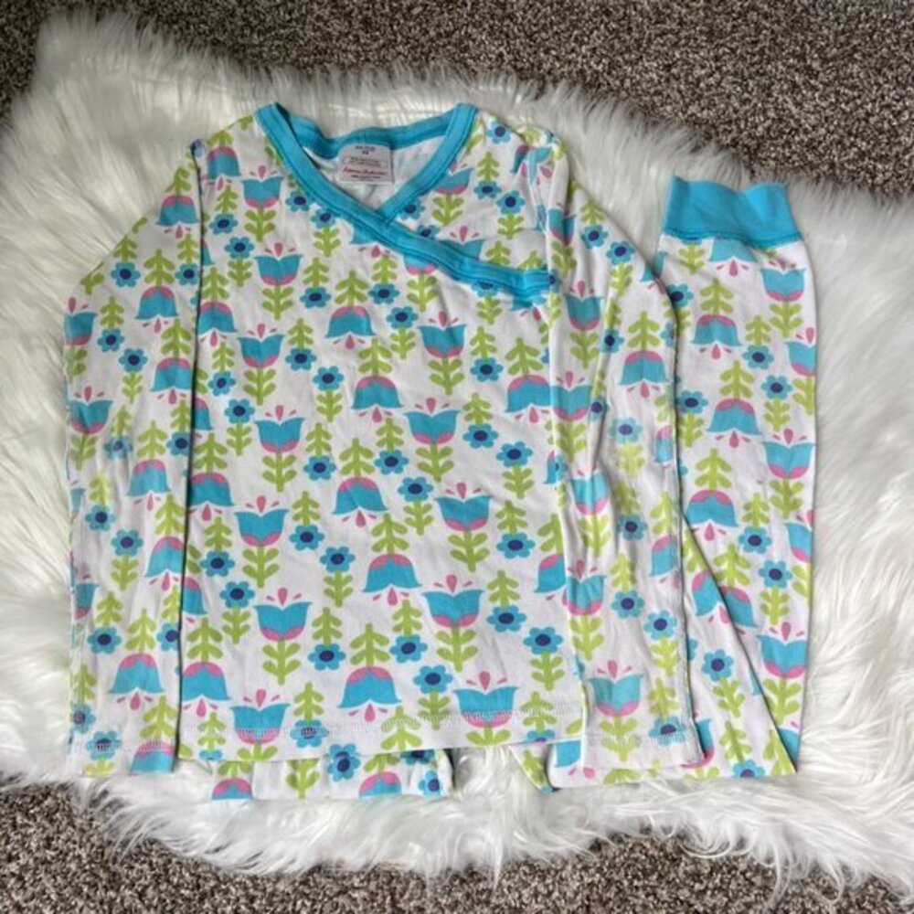 Hanna Andersson Flower Print Pajama Set Girls 8